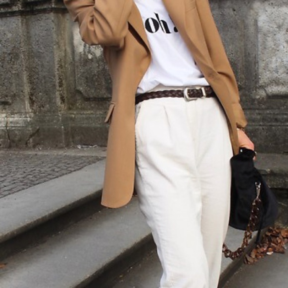 Massimo Dutti Corduroy Trousers Cropped Pleated Pants